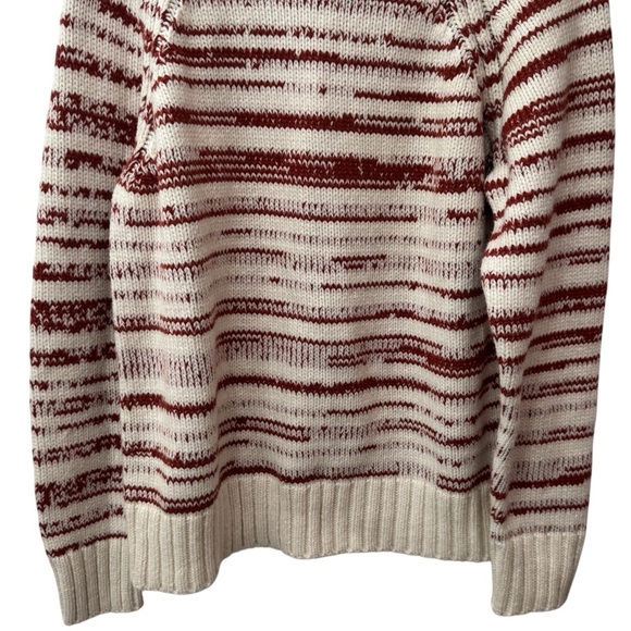 NEW Marine Layer Amy Mock Neck Sweater Color Chili Cream Marl Stripe Cozy Size M - Picture 5 of 12